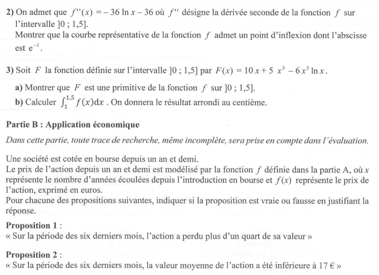 Sujet et correction de Mathmatiques du Bac ES-L 2016 Amrique du nord : image 12