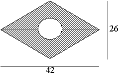 quatre exercices sur les calculs d'aires de rectangle, triangle, cercles... cinquime : image 2