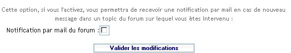 Notification par mail des r�ponses.