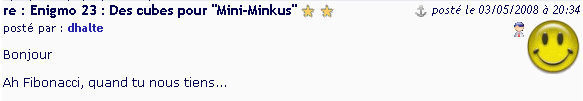 Enigmo 23 : Des cubes pour  Mini-Minkus   