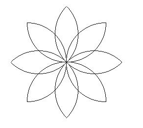 comment dessiner une rosace à 8 branches