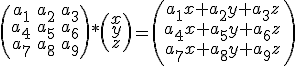 produit scalaire d\'un vecteur et d\'une matrice /!\\
