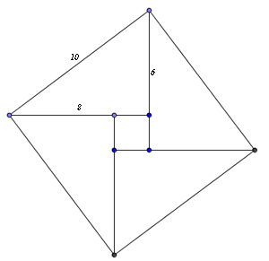 4 triangles rectangles  mettre dans un carr