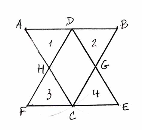 comment construire 4 triangles équilatéraux avec 6 allumettes