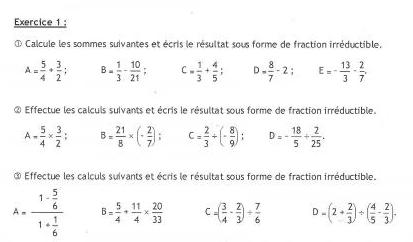 DM math 3eme fraction irrductibles