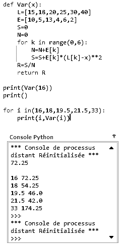 Variable alatoire /python 