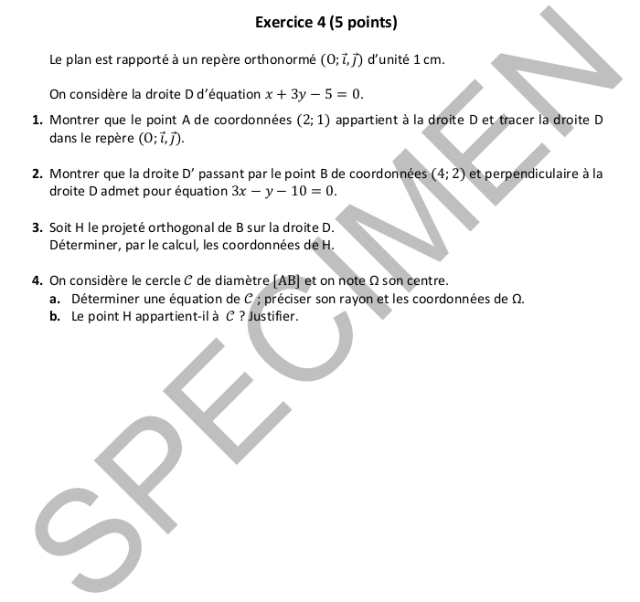 E3C-Spécimen 4- Spécialité Mathématiques-Épreuve 2 : image 1