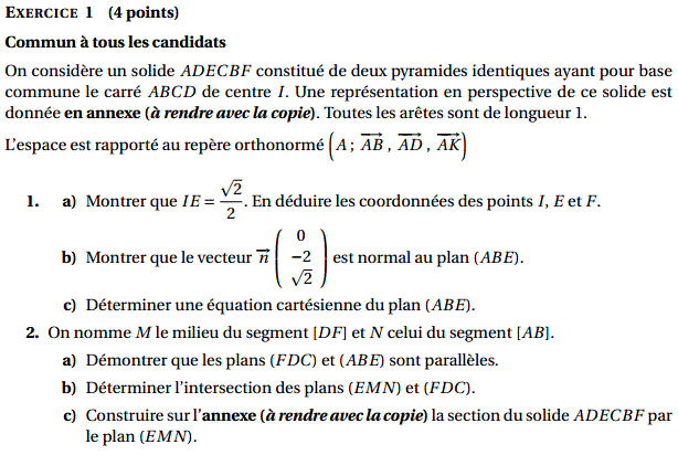 Sujet corrigé du bac S 2016 Liban de Mathématiques : image 1