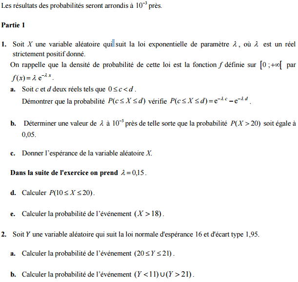 Sujet de Mathématiques Bac S 2015 - Spé et non Spé : image 1