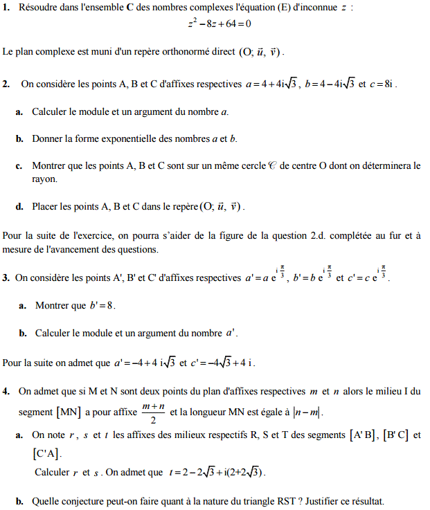 Sujet de Mathématiques Bac S 2015 - Spé et non Spé : image 5