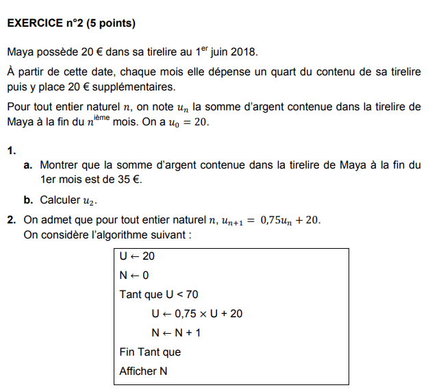 Bac ES-L (spé et obligatoire) Liban 2018 mathématiques : image 3