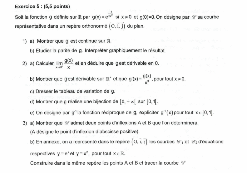 Bac Maths (contrôle) Tunisie 2019  : image 8