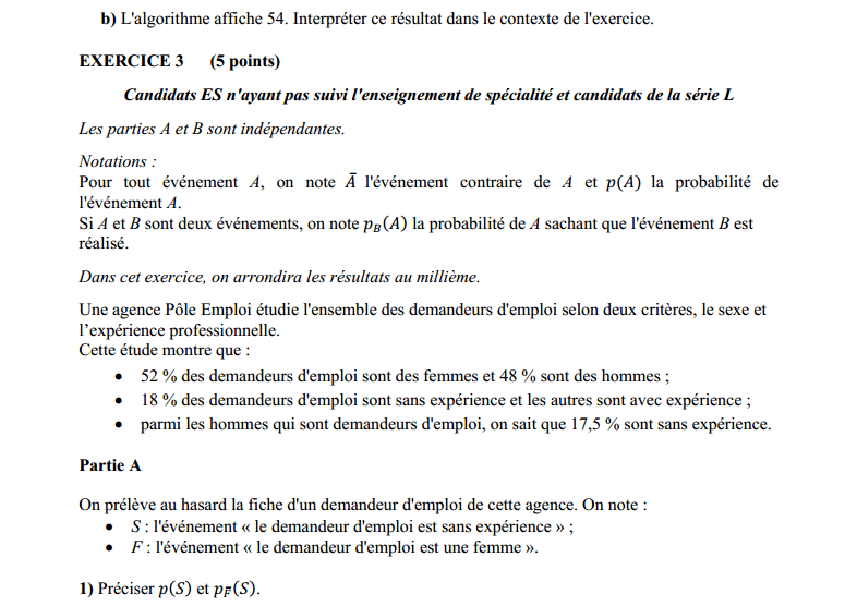 Bac ES-L Obligatoire et spcialit Liban 2017 : image 3