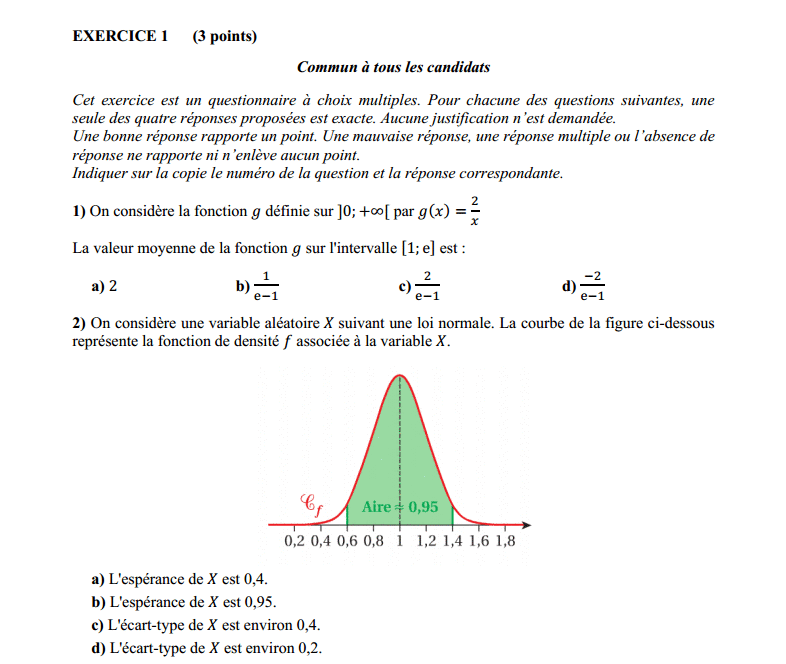 Bac ES-L Obligatoire et spcialit Liban 2017 : image 7