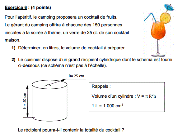 Sujet Maths Brevet 2016 de mtropole, srie pro : image 8