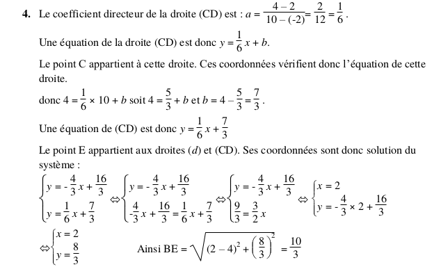 Les questions classiques dans un repre du plan : trois exercices corrigs : image 4