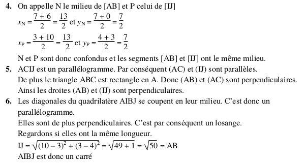 Les questions classiques dans un repre du plan : trois exercices corrigs : image 7