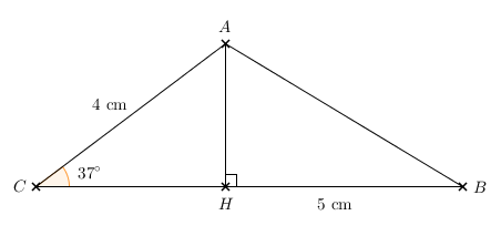 Exercice de calcul de longueurs dans un triangle rectangle : image 1