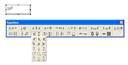 Comment crire des puissances de dix avec word ?