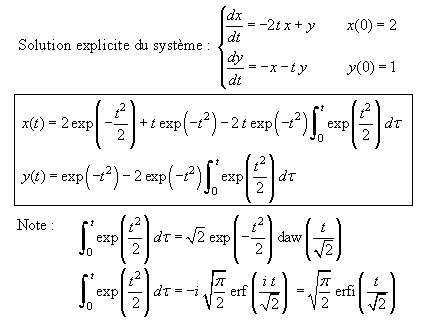Syst�me d �quation diff�rentielle