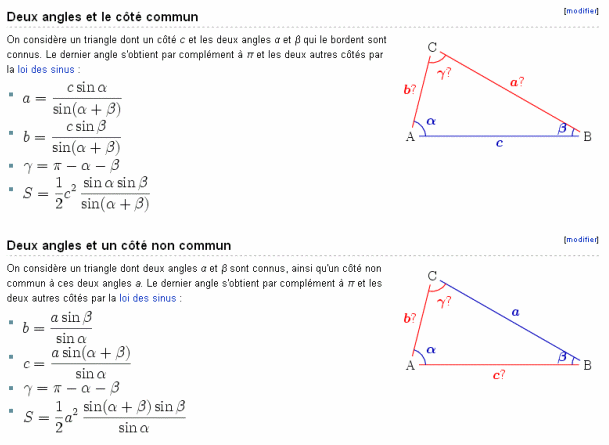 calcul triangle