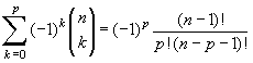 somme partielle des C(n,p)