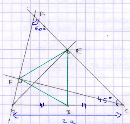 Triangle quilatral dans un triangle