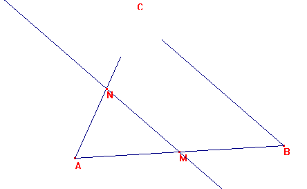 Triangle ABC Normal. Le point C est brûlée. Trouver sa long