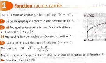 Fonction racine carr�e