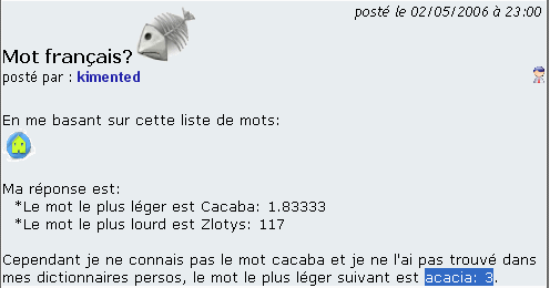 DEFI 1 : Le poids des mots.