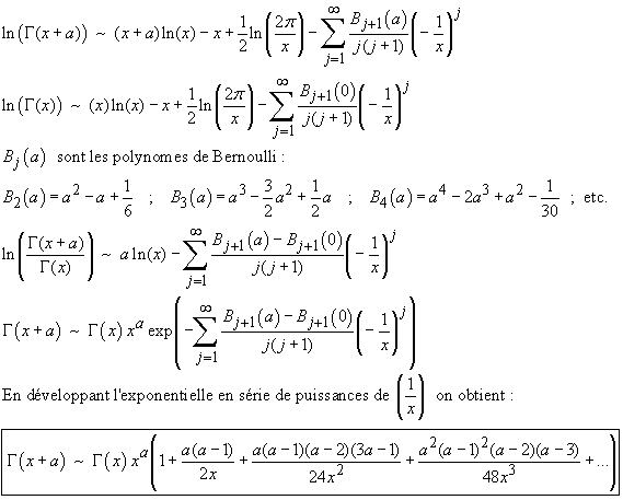 fonction gamma (propri�t�s asymptotiques)
