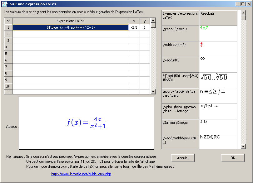 �crire en LaTeX sur Sinequanon