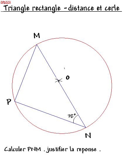 Triangle rectangle -distance et cerle