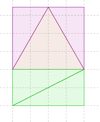 Quadrature de trois triangles quilatraux 