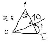 Mesure d\'un cote d\'un triangle rectangle (COSINUS)
