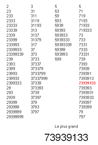 Les nombres premiers � la guillotine