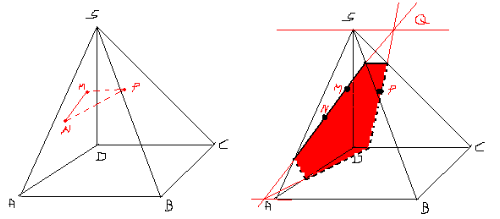 section d'une pyramide par un plan : exercice de mathématiques de ...