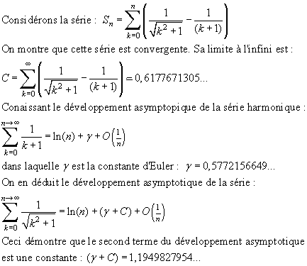 Dev asymptotique d\'une s�rie