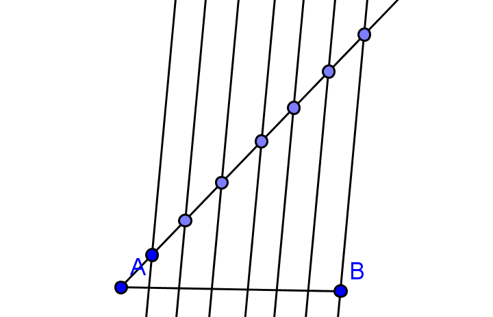 Diviser un segment en 7 � la r�gle et au compas