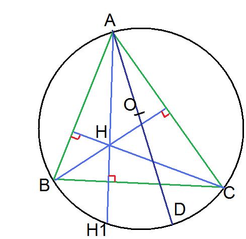 Symetriques De L Orthocentre Par Rapport Au Cotes D Un Triangle Exercice De Geometrie 264749