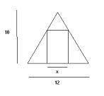 Aire d\'un rectangle inscrit dans un triangle isoc�le