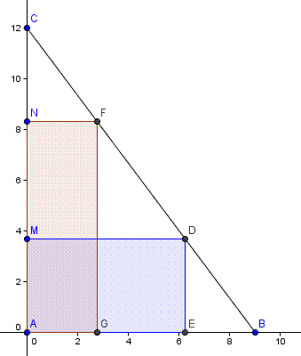 faire un rectangle dans un triangle