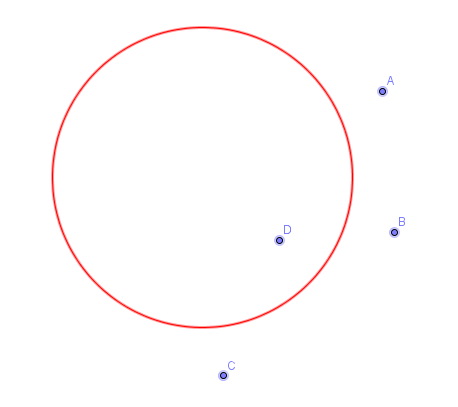 Cercle quidistant de quatre points non aligns