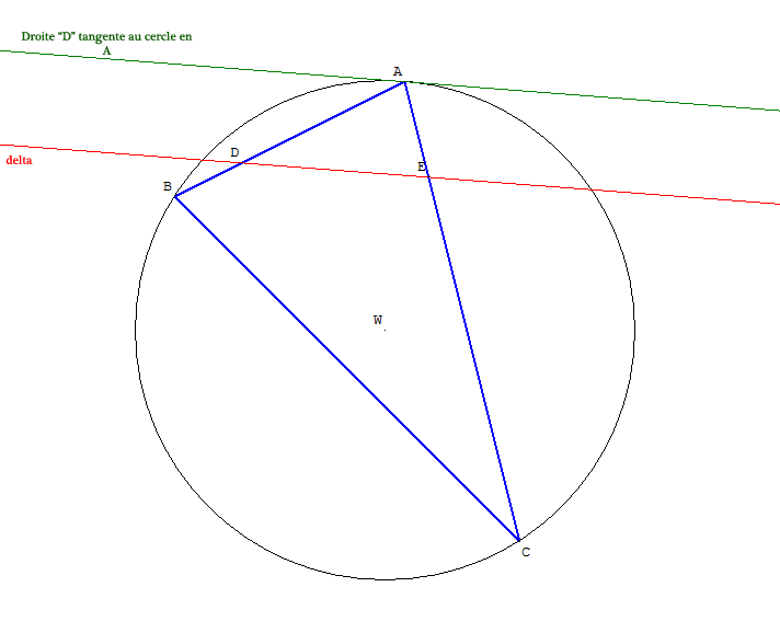 Géométrique: triangle, cercle circonsrit et points cocycliq