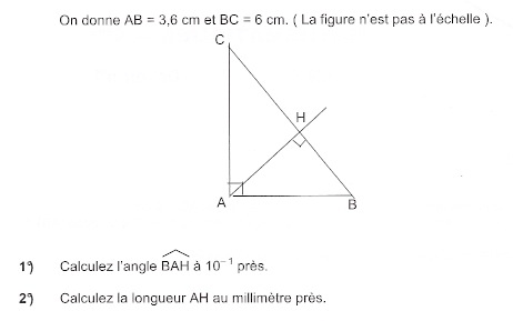 comment calculer cosinus sans toutes les donnes 