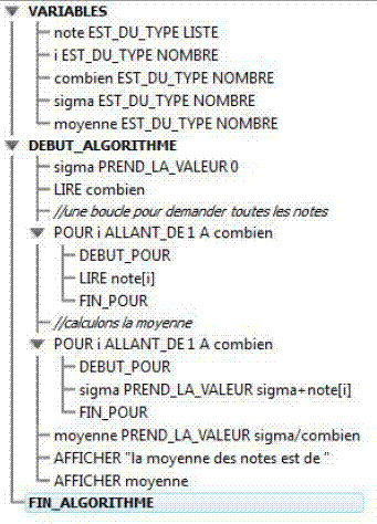 algorithme s�rie statistique 
