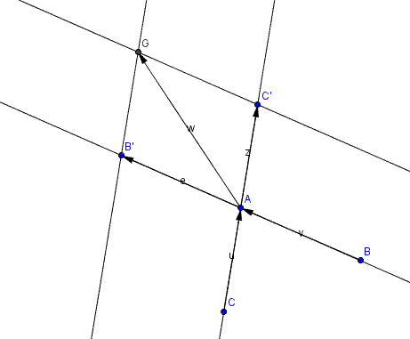 Construction d\'un barycentre  partir de α,β,^
