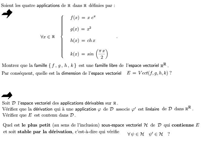 Exercices Classiques sur les Espaces vectoriels et Matrices