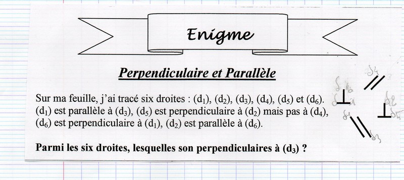 nigme perpendiculaire et parallle