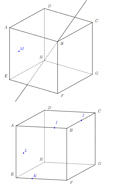 intersectd\'1 cube et d\'une droite,section d\'1 cube par 1 plan  